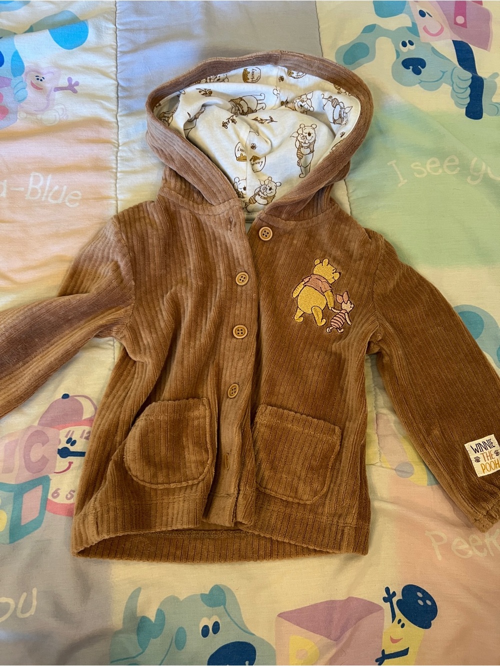 Disney Brown Winnie the Pooh Corduroy Hooded Jacket